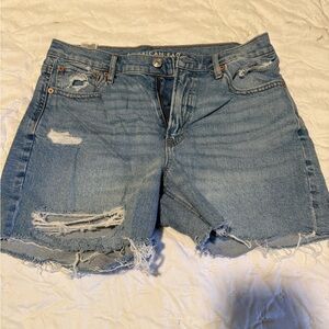 American Eagle Outfitters Light Blue Distressed Jean Shorts